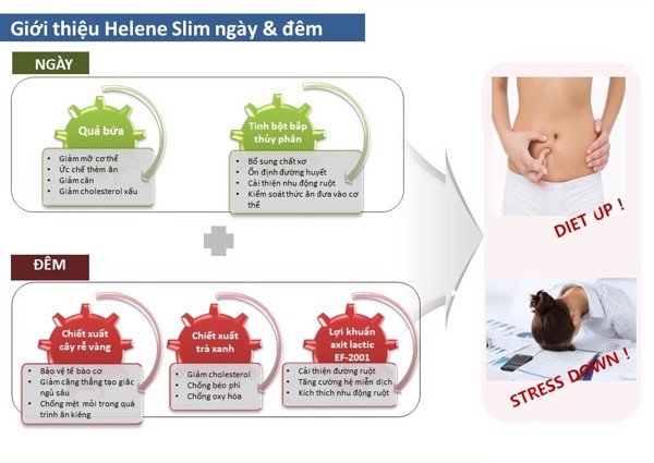 Helene Slim Jelly Tablet Diet - Bộ Giảm Cân Ngày Và Đêm